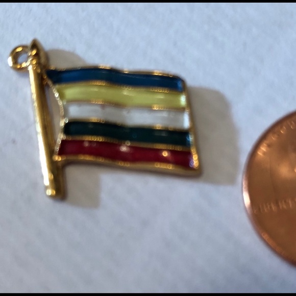 💙💛🤍💚❤️ Order of the Eastern Star Flag Charm 💙💛🤍💚❤️ RARE - Picture 2 of 5